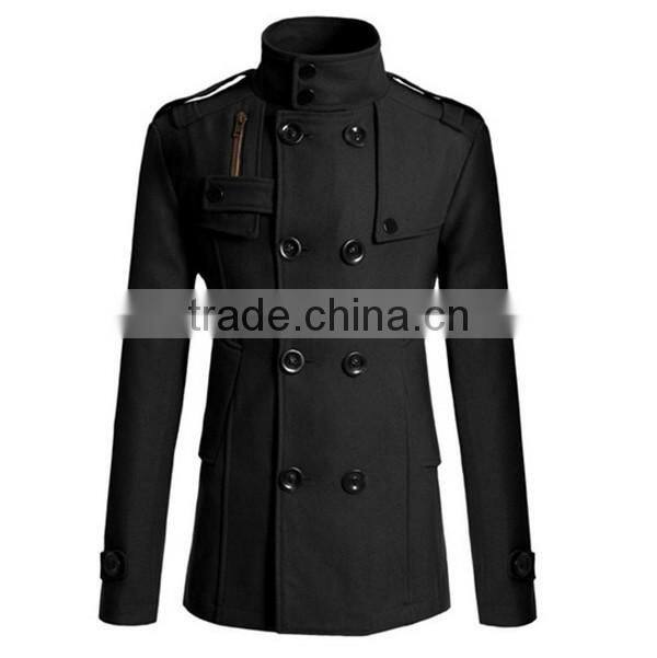 Hot sale 4 colors and 4 size for choice casual European stylish mature men coat woolen