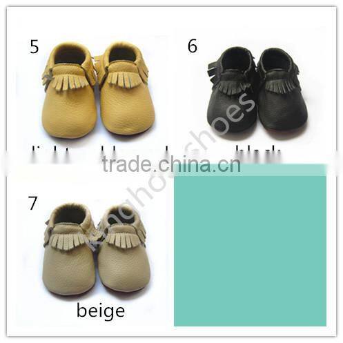 new fashion colorful leather baby moccasins