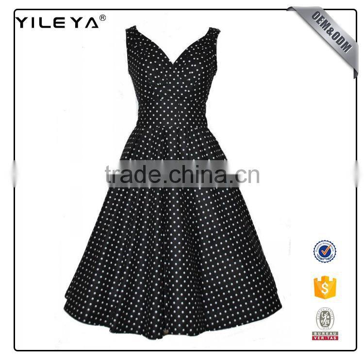 Factory direct offer rockabilly dress polka dots,polka dot dress,dot printed dresses