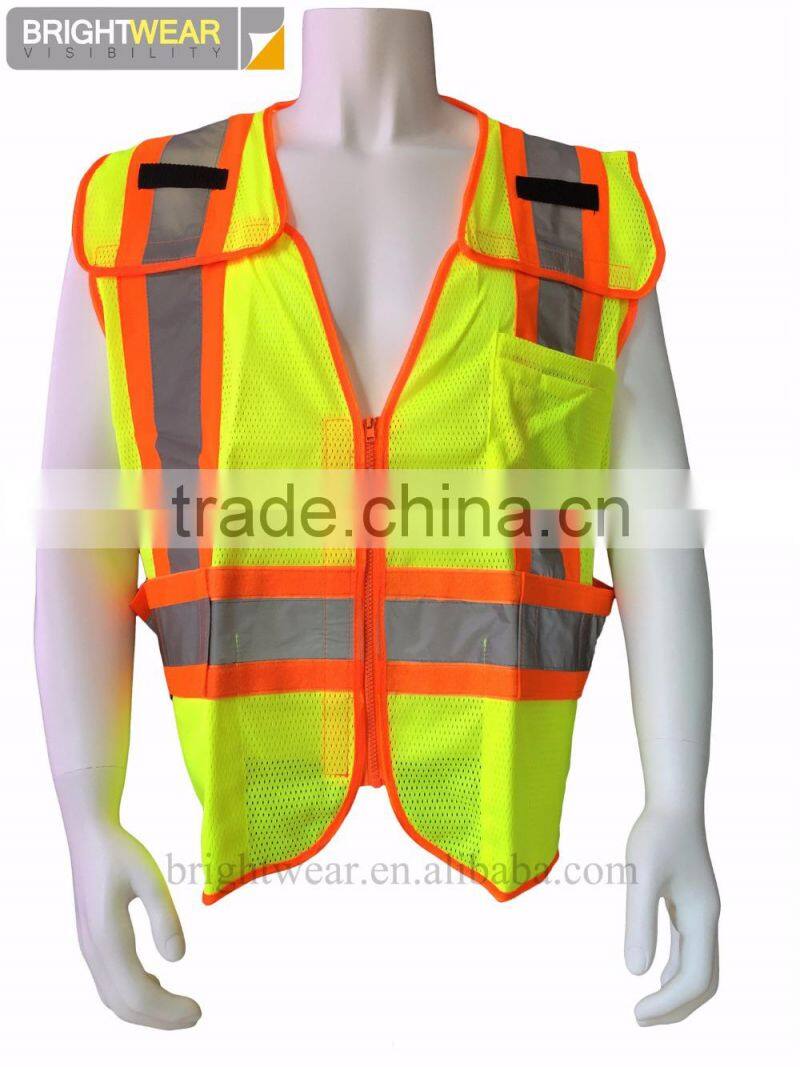 5 point breakaway safety vest with contrast reflective stripes