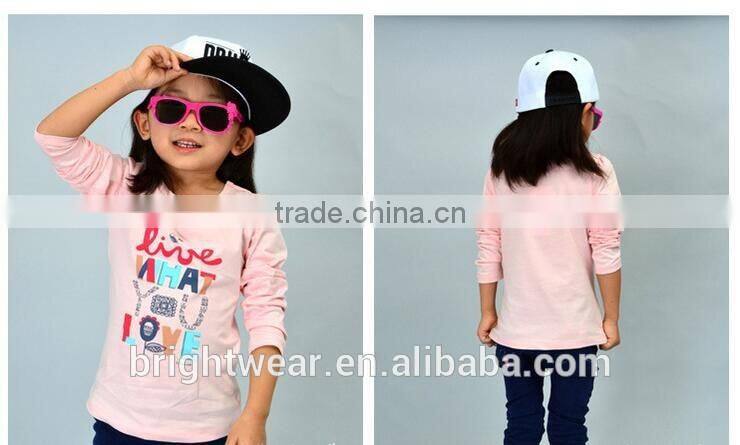 Children's 100% cotton long sleeve t shirt with lovely printing under shirt bottom shirt