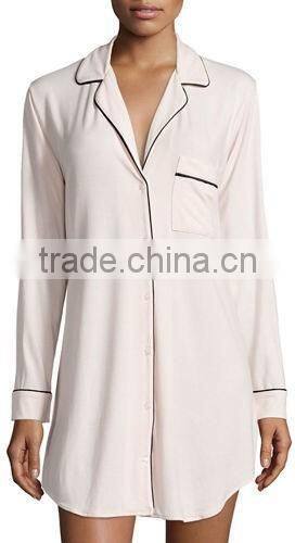 Custom Pajamas Manufacturers Wholesale Clothing Fashion Sleepshirt For Women Sleep Wear long sleeves Nightwear