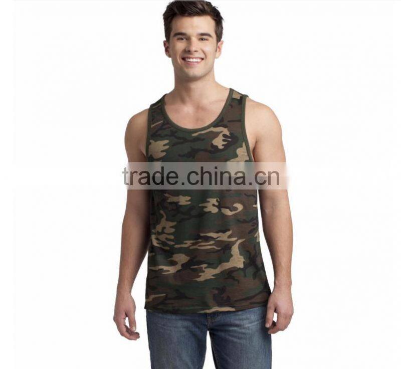 customized cotton camouflage men tank top