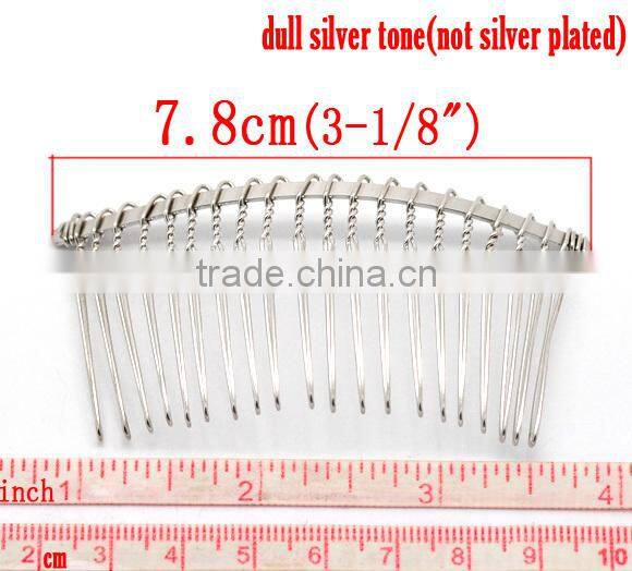 Hot Sell Professional 10PCs/pack Silver Tone Comb Shape Hair Clips