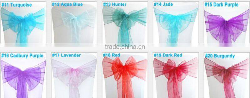 Factory Supply 18x 275cm ORGANZA SASHES CHAIR COVER BOW SASH WIDER SASHES FOR A FULLER BOW