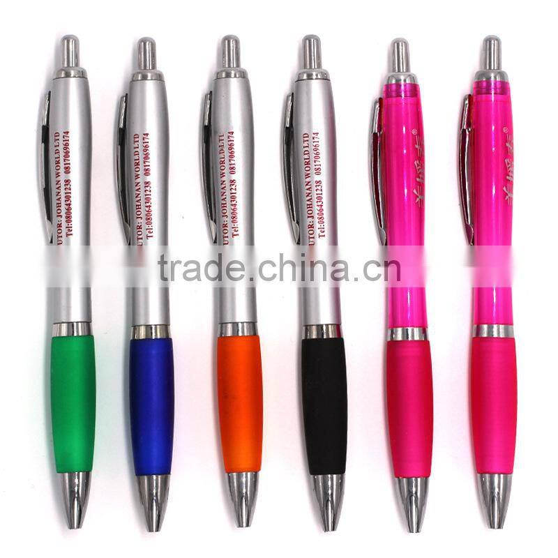 Cheap plastic promotional logo slogan print office ball pen
