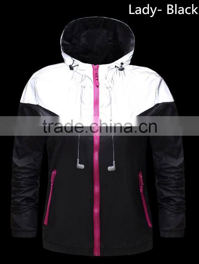 2016 Lightweight Reflective Pink Windbreaker Jacket Custom for men