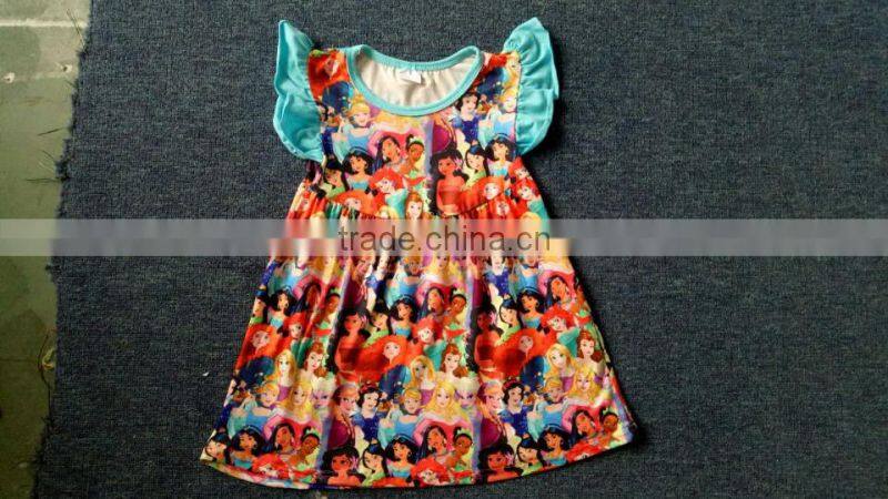 Boya Child Fancy Wears Short Sleevele Children Baby Lovely Yellow Dress baby dress new style Design
