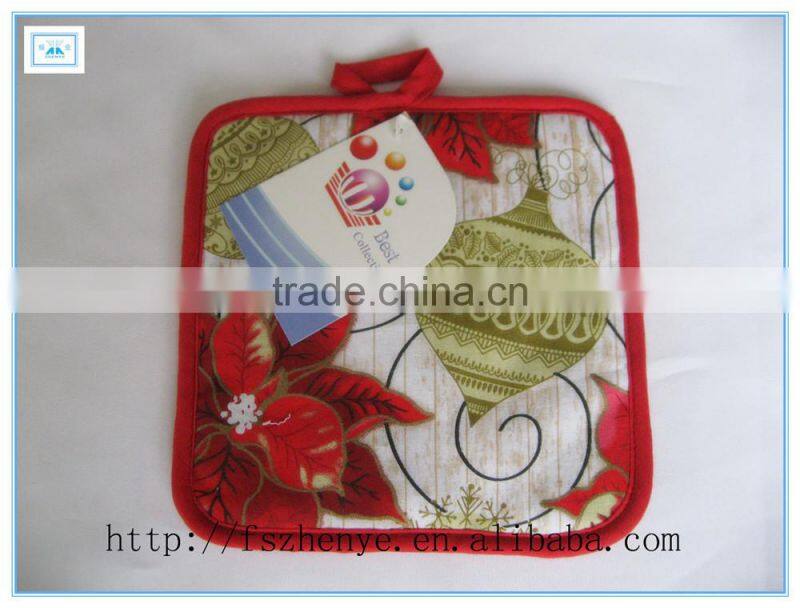 Printed 100 % Cotton Round Square Star Circle Shape Pot holder in oven mitten