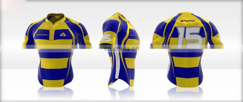 2016 breathable customized rugby jersey with high level sublimation