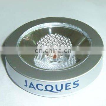 good quality led coaster 8led bottle coaster 3M bottle sticker