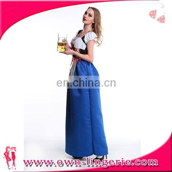 Beer Maid Peasant Dress beer maid blue garden girl fancy dress costume long octoberfest beer maid costume