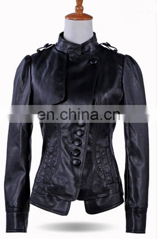New Collection High Quality Fashion Women Casual PU Leather Jacket