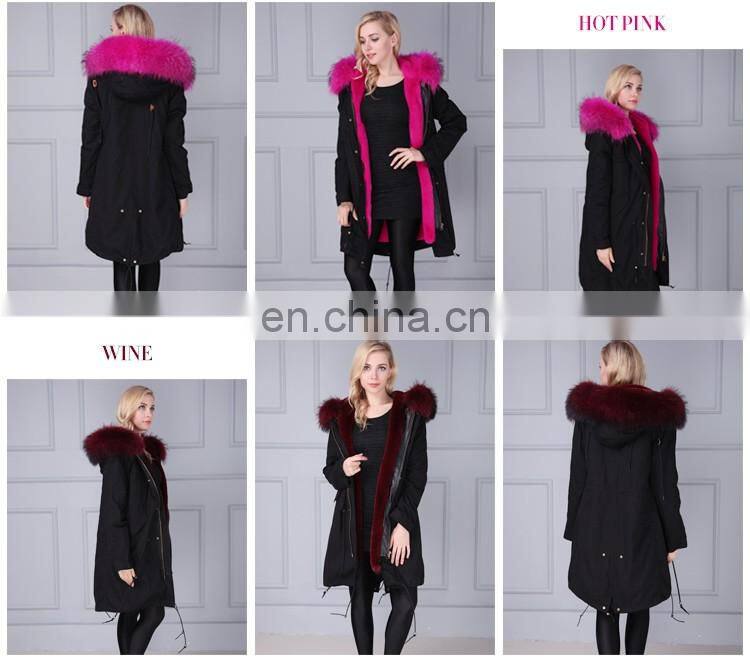 Fashion design mr and mrs fox fur jacket with fur inside