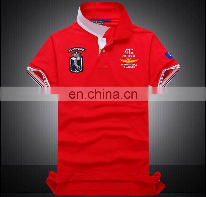 2016 Apparel Sale Quality Custom Design Wholesale Short Sleeve Applique Embroidery Jacquard Rib Polo Shirt