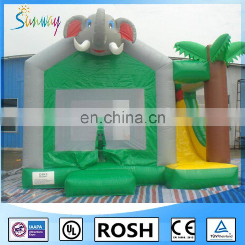 Kids Elephant Slide / Inflatable Bouncy Castle With Slide / Inflatable Slide Parts