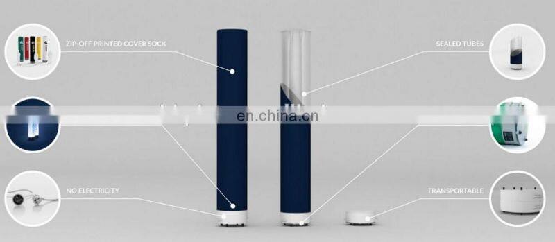 Skiing event advertising inflatable pillar with led light blow up stand tube for branding