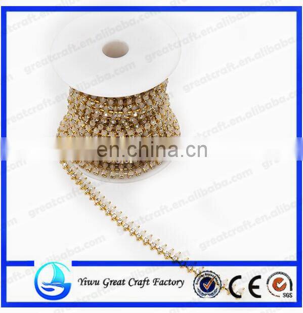 wholesale strass crystal rhinestone cup chain trimming close cup chain