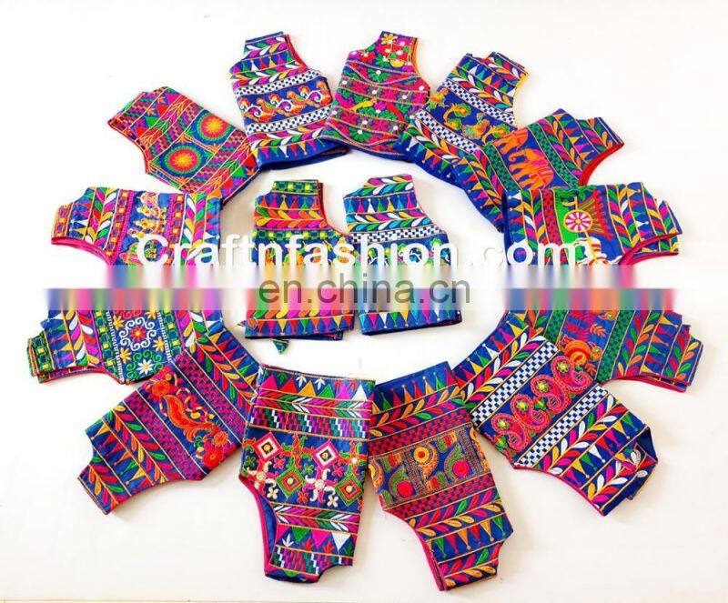 Indian Handmade Elephant Style Jacket Shrug- Indian Gamthi Elephant Style Jacket koti- Kutch Embroidery Short Jacket