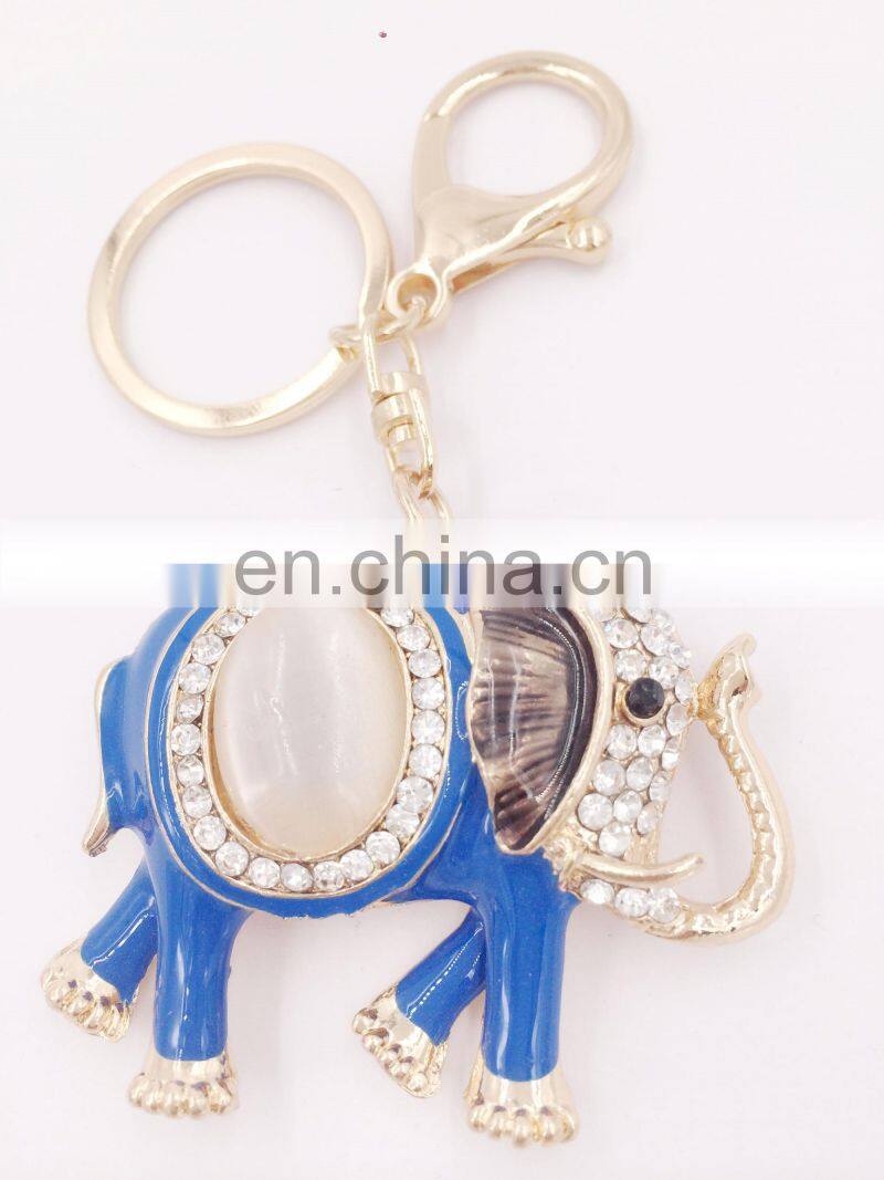 Bejeweled Elephant Shape Key Chain Lovely Pendant Key Ring Elephants Keychain