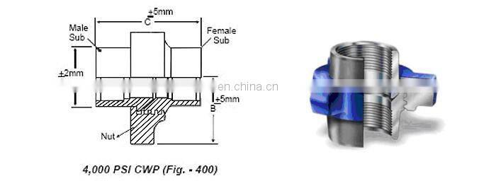 stainless steel pipe connector fig602 hammer union with competitive price