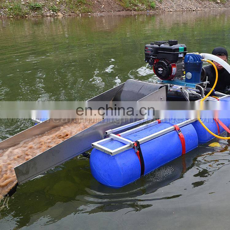 Mini gold dredging adn sand pumping with Honda engine for gold suction and separating