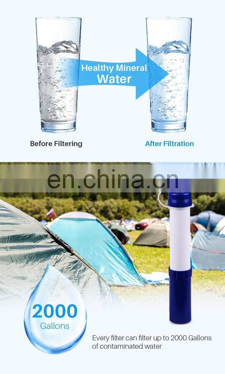 Personal Water Filter 1000L Mini UF Camping Water Straw 0.01 Micron Outdoor Survival Kit Emergency water straw filter