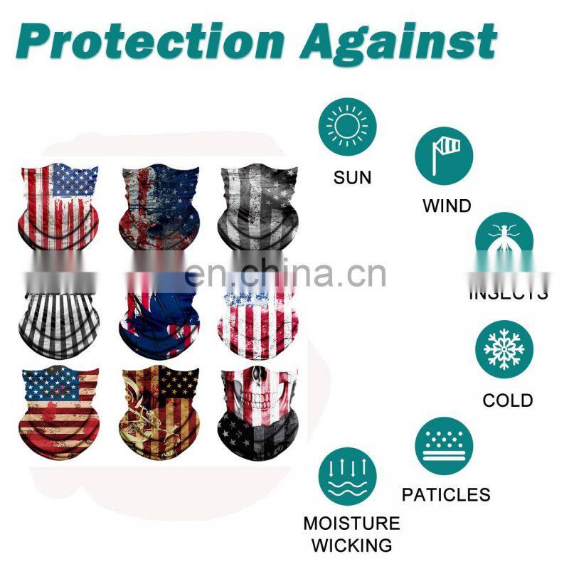 Wholesale Customized Seamless Multifunctional Headwear Outdoor Sports Soft Black Neck Gaiter Tube Bandana Face Mask