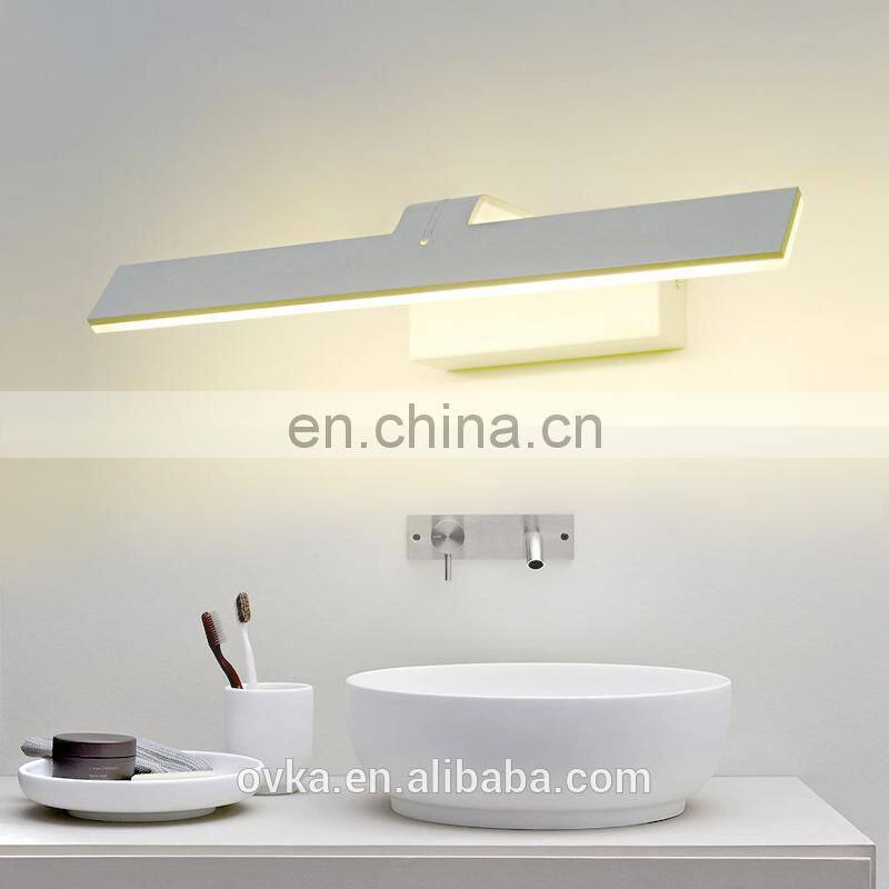 Simple white led mirror light for bedroom toilet light