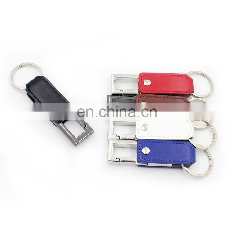 Wholesale Customized Logo Pendrive Leather USB Flash Drive Gift with Gift Box Packing