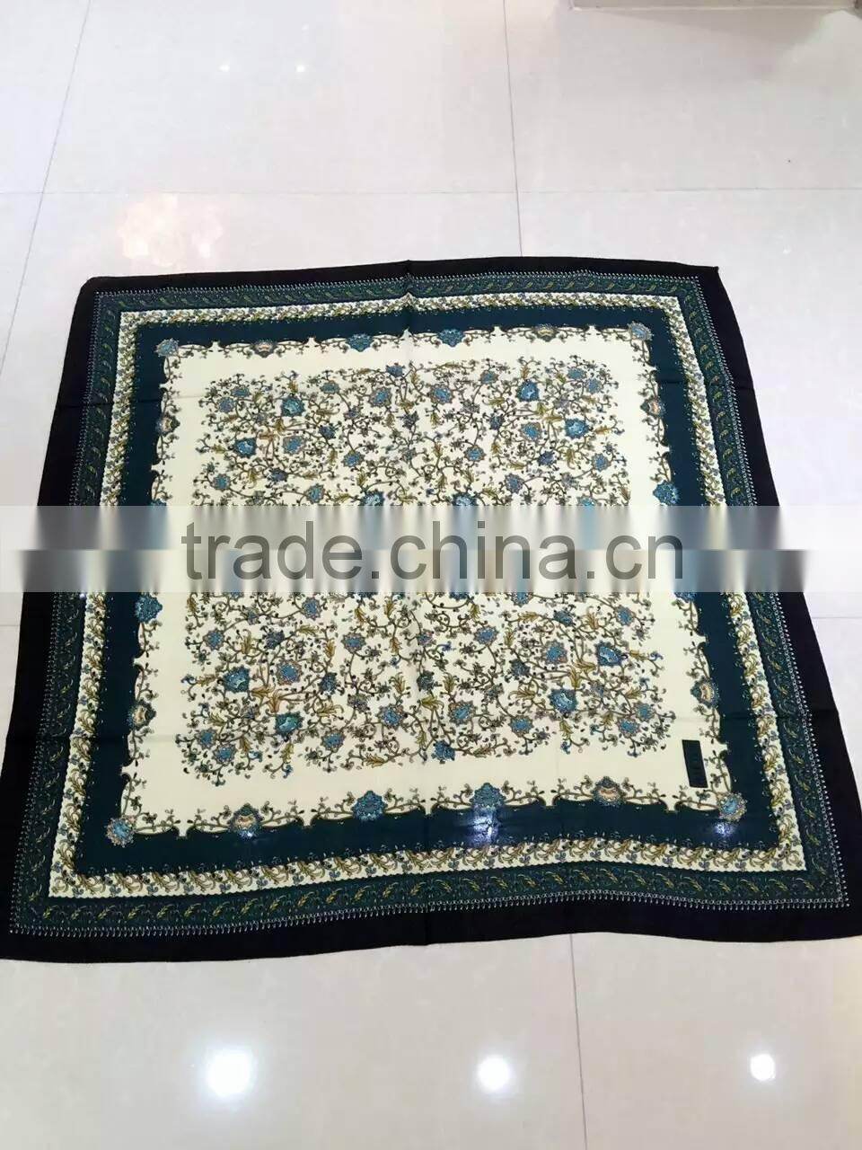 latest design fashion muslim square silk hijab 110*110cm (Very beautiful,not slide)