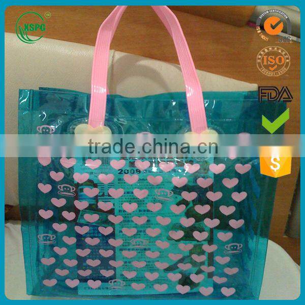 Pvc plastic packaging bag with handle
