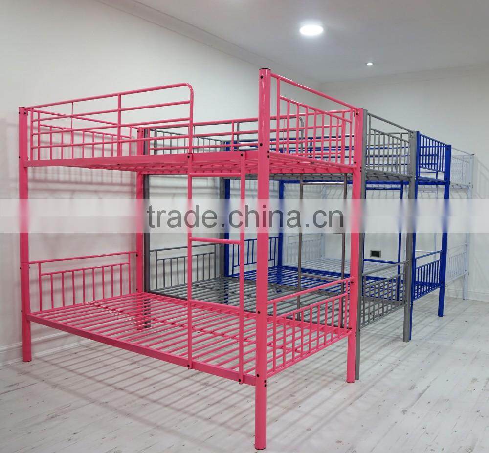 2 Person 2x 3FT Single Size Black Silver Metal Bunk Bed Frame