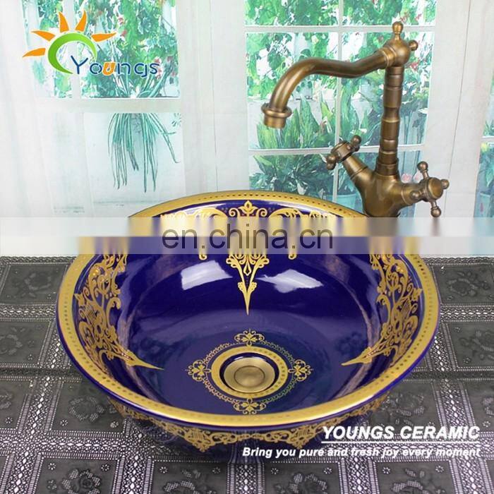 Moroccan european porcelain bathroom sinks with countertop