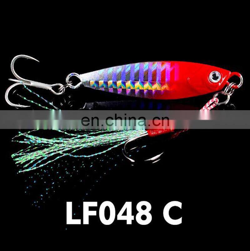Amazon 7/10/15/20/30g Fetaher Treble Hooks Colorful In Stock Lead Jig Hook slow jigging lure