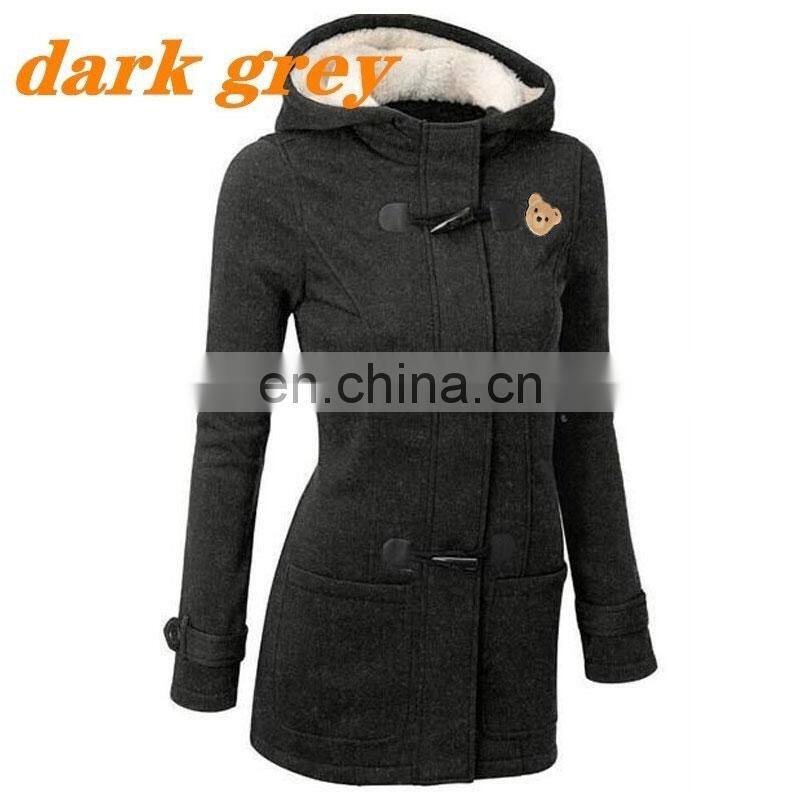Wholesale custom ladies plus size casual blouse crop horn buckle zipper cardigan outer DIY guillotine bear hoodie S-5XL