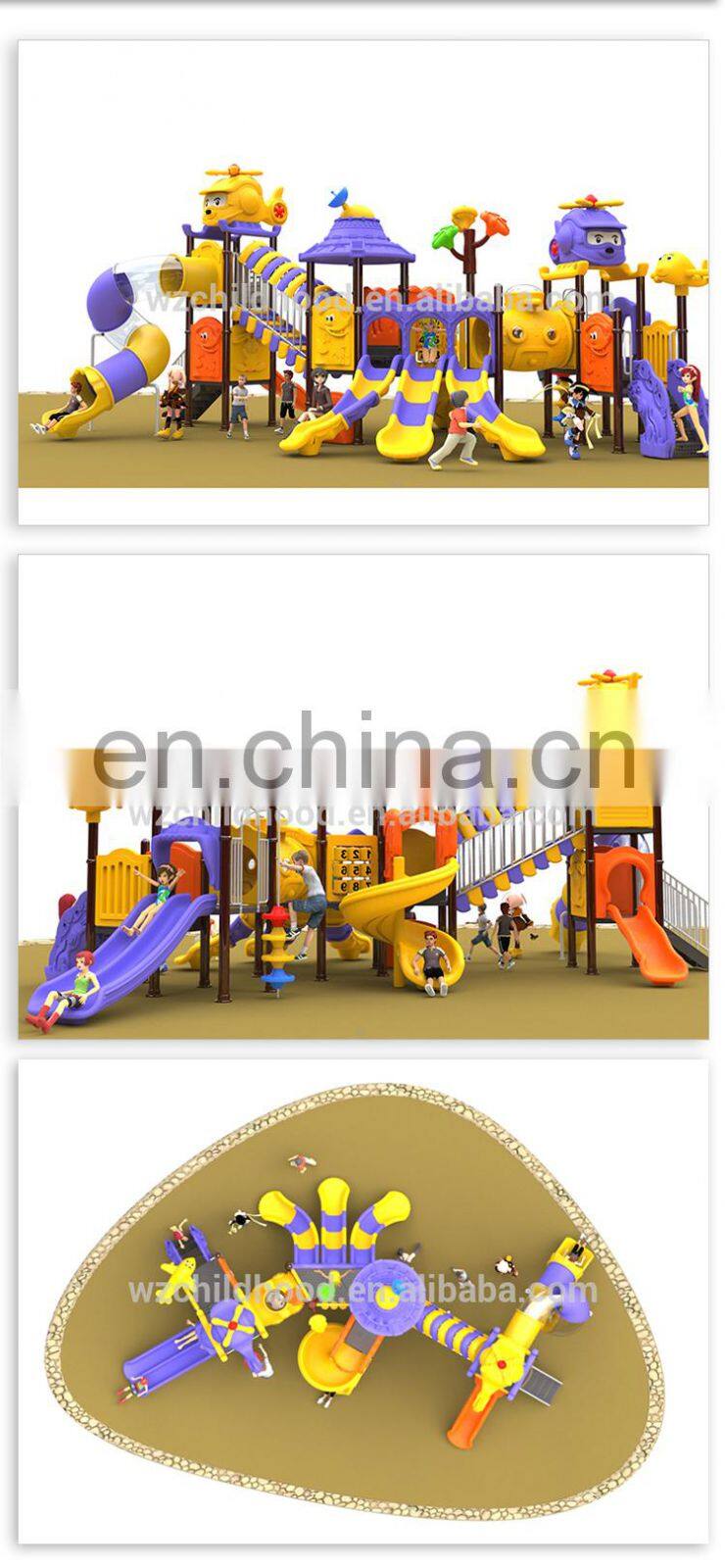 Hot sell children outdoor plastic playground amusement equipment
