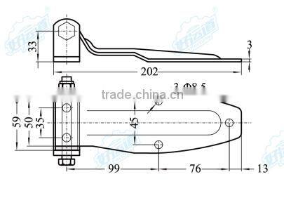 01114 Van truck trailer steel zinc plated door hinge