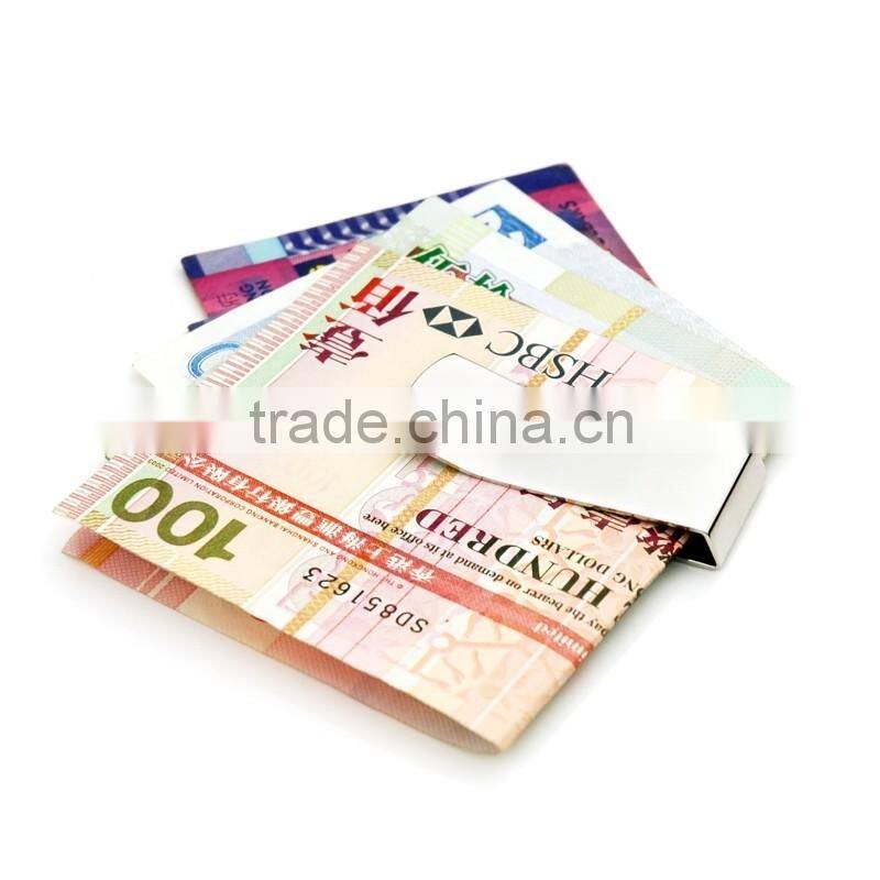 New design nappa leather credit card holder with money clip