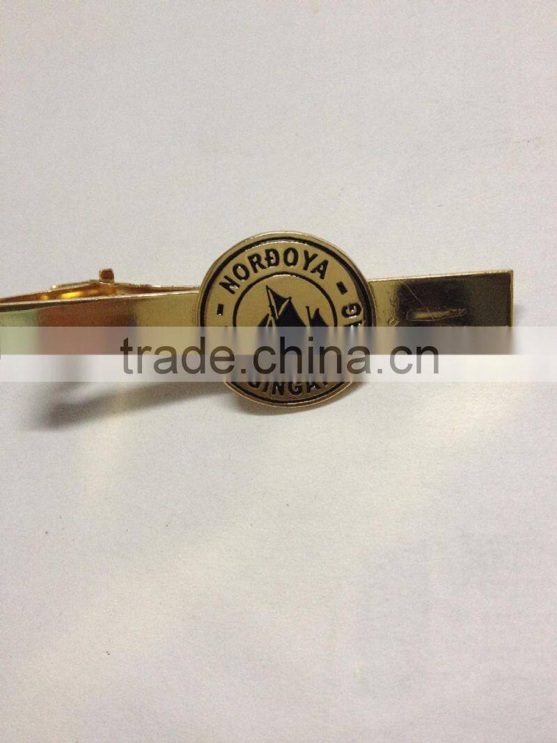 Custom tie clip/ metal three-colored tie clip/cheap tie clips/the pin glory