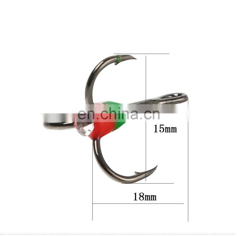 JOHNCOO 8# High Carbon Steel Fishing Treble Hook Ice Fishing Hook