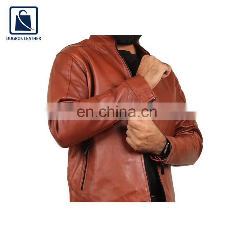 Good Quality Stylish and Luxury hot Selling Genuine Leather Biker Jacket for Men