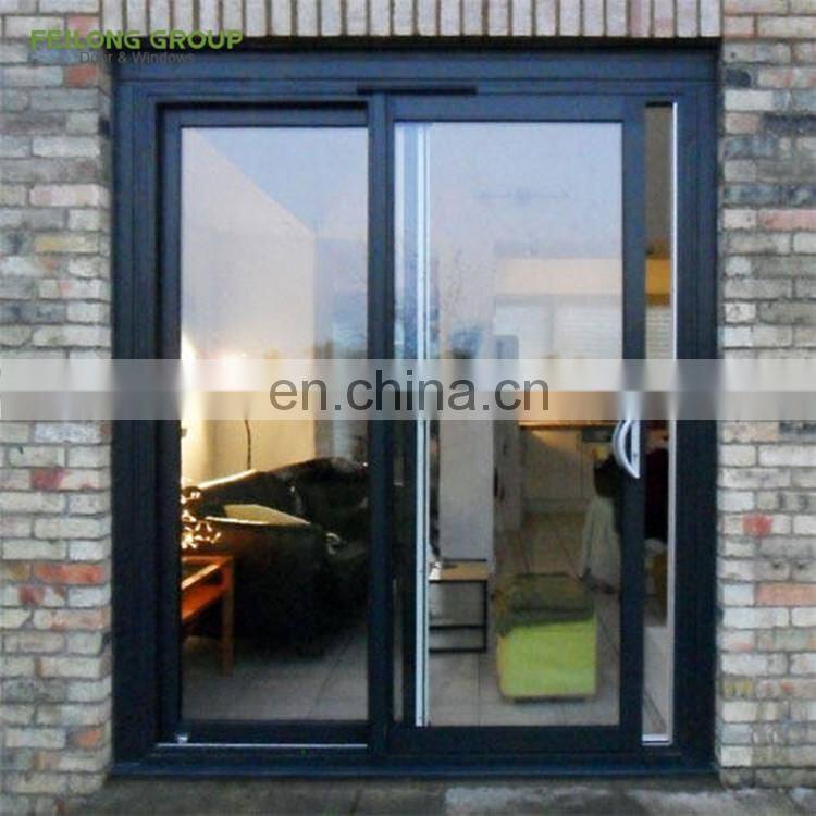 Modern design 3-rails thermal break aluminum frame sliding panels doors and windows tempered glass soundproof sliding window