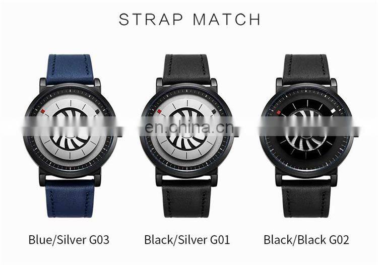 SINOBI China New Arrival Genuine Leather Belt Watch Rotating Dial Watches Professional Manufacturer OEM Watch