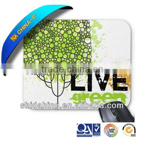 Promotional PVC Fresh Green Live Mouse Pad with Large Words Printing Area