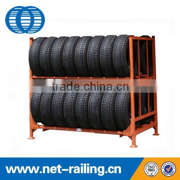 Commercial Stacking metal foldable warehouse tire storage rack