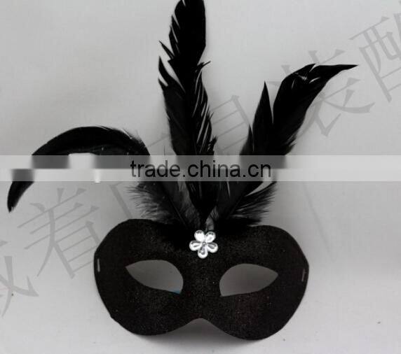 In stock 7colors New Venetian mask beautiful design feather mask purple feather masquerade mask