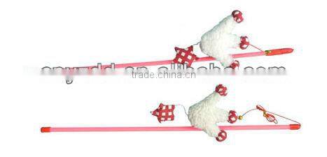 cute cat plush toy/plush cat rod toy/plush pet toy