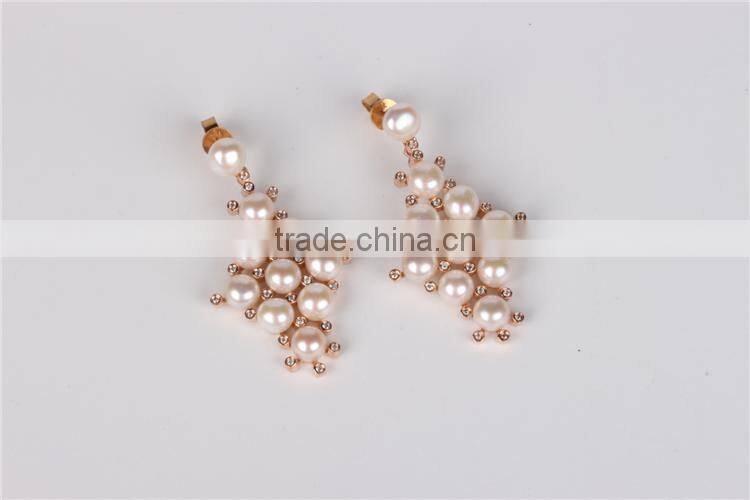 dubai gold plated jewelry set pearl earrings silver