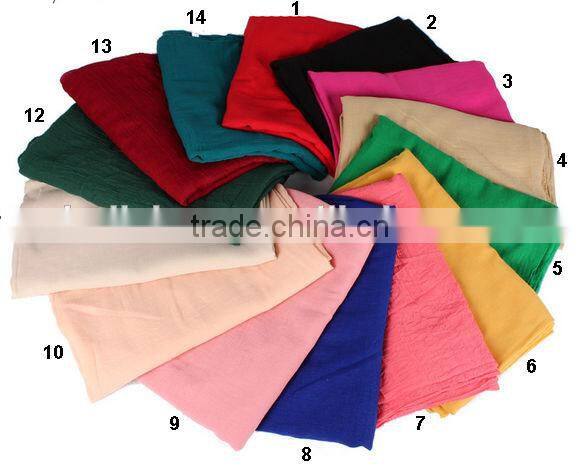 14 Colors in Stock Fashion Women Lady Cotton & Linen Pashmina Scarf Wholesale